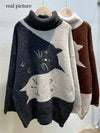 Black & White Cat Knitted Sweatshirt