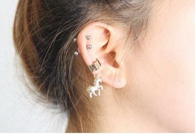 Unicorn Alloy Clip Earring