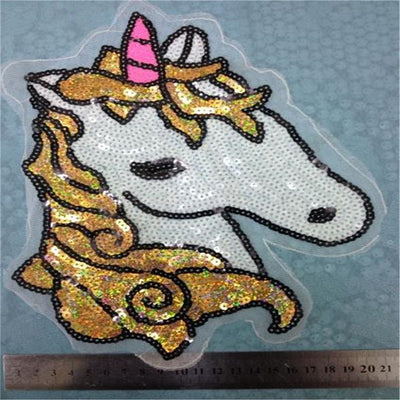 Unicorn Sequins DIY Embroidered Iron Patch