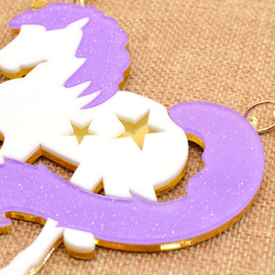 Glitter Unicorn Purple Necklace