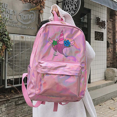 Holographic Unicorn Girl Backpack