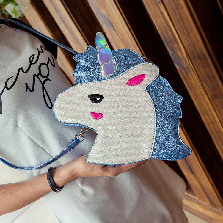1Pc Lovely Unicorn Crossbody Bag Iridescent Shoulder Bag for Kids Girls 