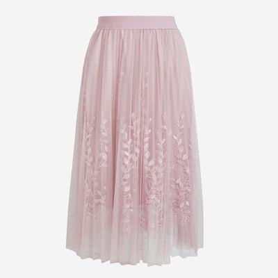 Floral Embroidery Mesh Skirt