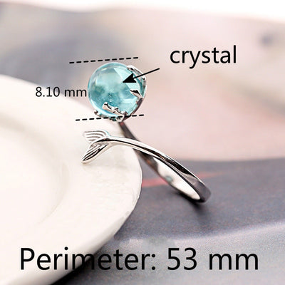 Mermaid Blue Crystal Ring