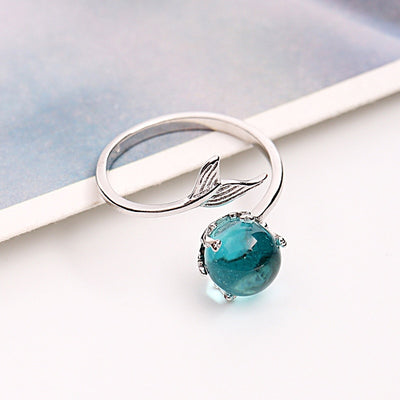 Mermaid Blue Crystal Ring