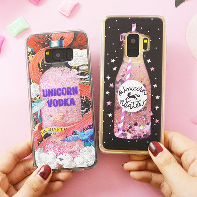 Unicorn Bottle Glitter Liquid Samsung Case