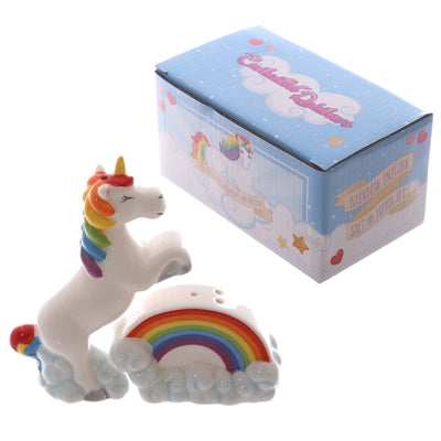 Unicorn on Rainbow Collectible Salt & Pepper Shaker Set