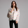 Pastel Rainbow Faux Fur Coat