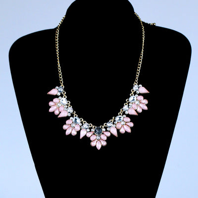Pink Crystal Choker Necklace