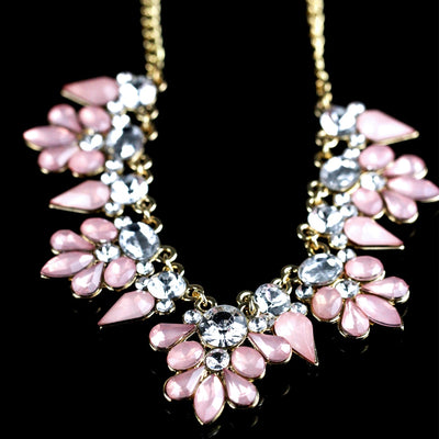 Pink Crystal Choker Necklace