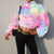 Comfy Rainbow Furry Jacket & Cropped Sweatshirt