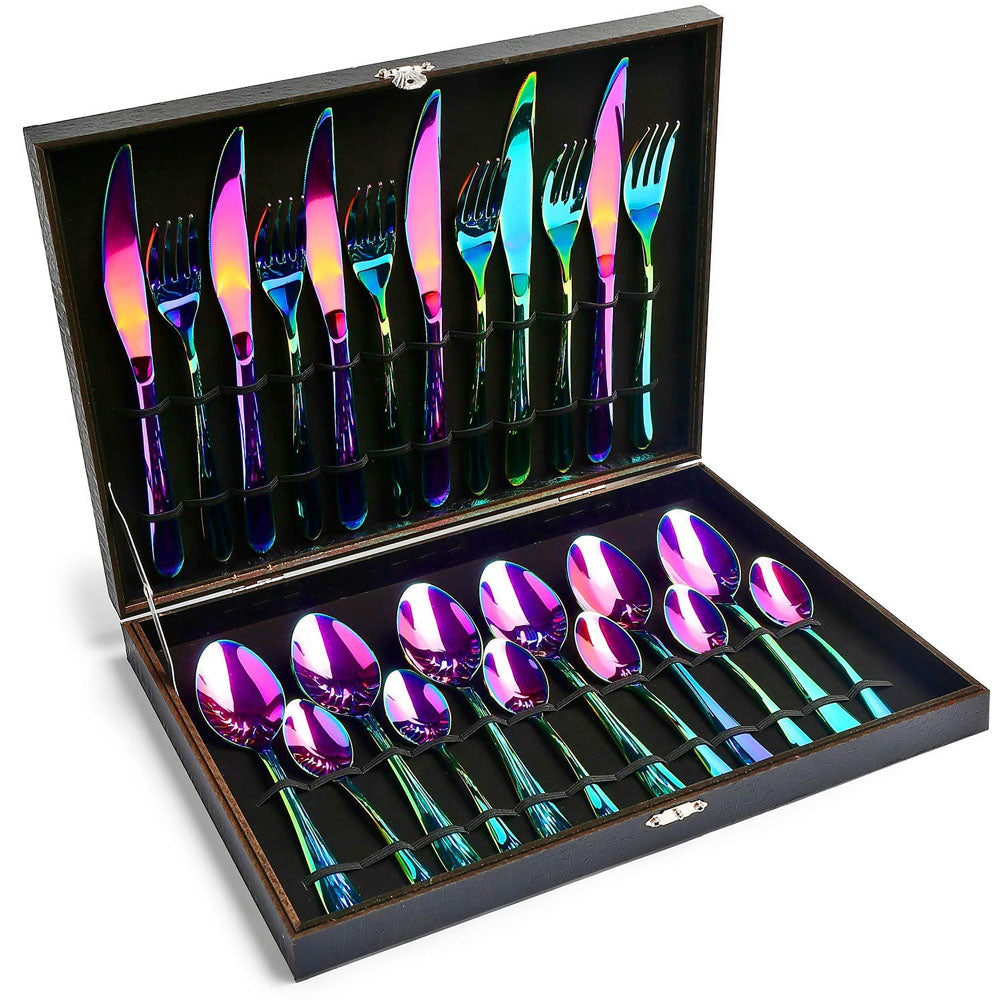 4PCS Stainless Steel Rainbow Steak Knife Sharp Table Knives Set