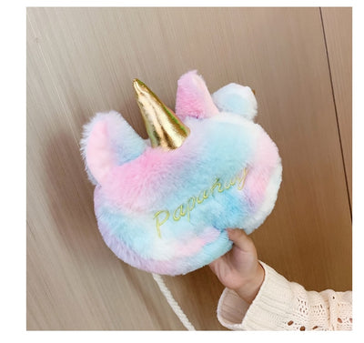 Colorful Unicorn Fur Bag