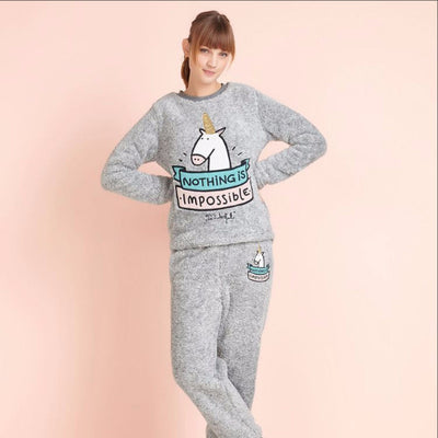 Warm Unicorn Fleece Sleepwear Set