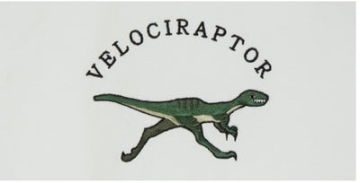 Velociraptor Dinosaur Embroidered Sweatshirt