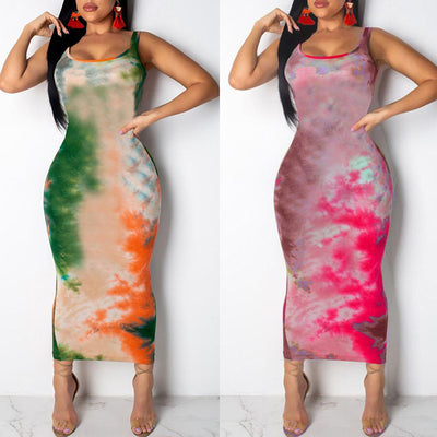 Tie-Dye Printed Fit Dress