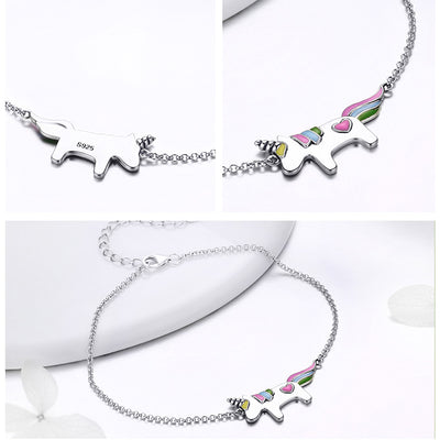 Trendy Unicorn Silver Bracelet