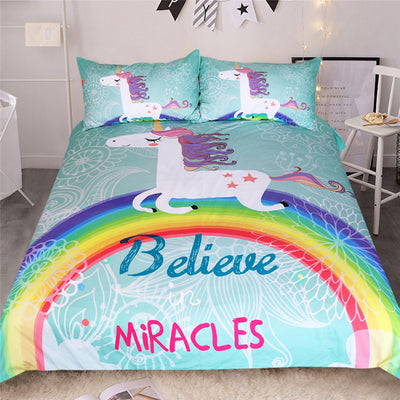 Unicorns Believe In Miracles Bedding Set