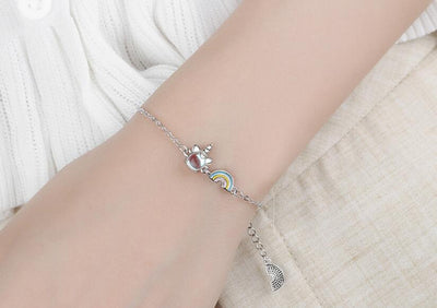Unicorn Rainbow Silver Bracelet