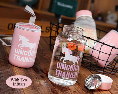 Unicorn Glass Water Bottle