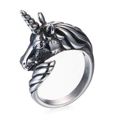 Free - Unicorn Head Titanium Ring