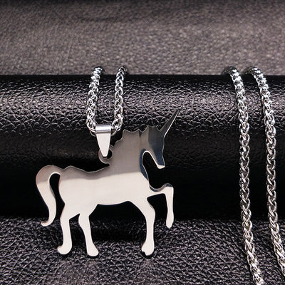 Silvery Unicorn Necklace