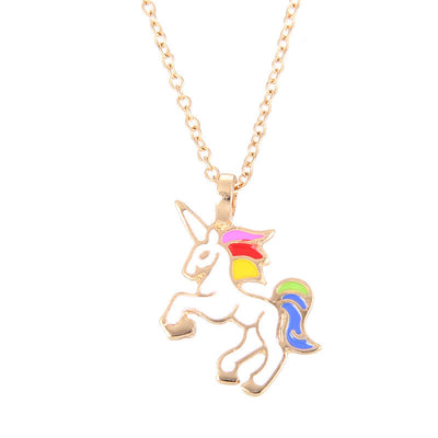 Real Unicorn Colorful Pendant Necklace