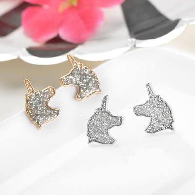 Tiny Crystal Unicorn Earrings