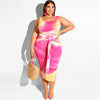 Plus Size Tie-Dye Printed Clothing Set