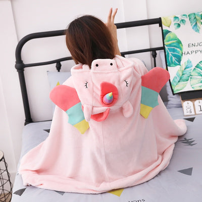 Unicorn Plush Toy Hooded Robe