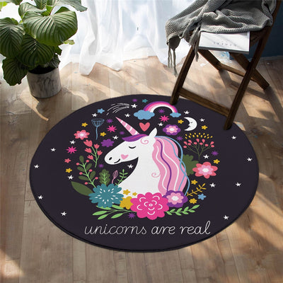 Unicorn Printed Round Rug