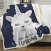 Unicorn & llama Fleece Blanket