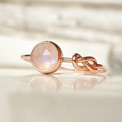 Pink Crystal Moonstone Ring