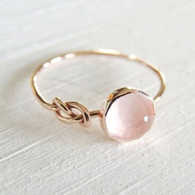 Pink Crystal Moonstone Ring