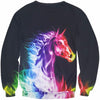 Rainbow Unicorn Black Crewneck Sweatshirt
