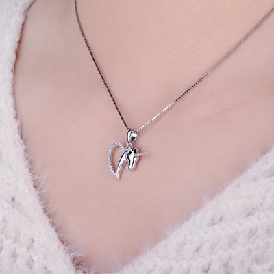 Half Heart Unicorn Necklace