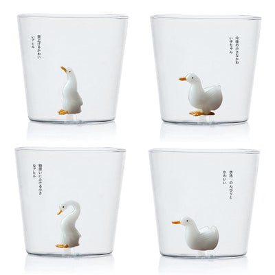 Kawaii Duck in the Glass Cup