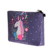 Unicorn Grey Purple Cosmetic Bag
