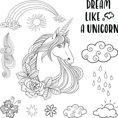 Unicorn Clear Silicone Stamp/ Cutting Dies