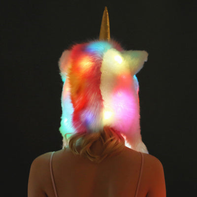 LED Unicorn Faux Fur Hat Scarf