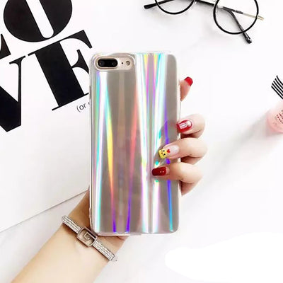 Glossy Hologram Rainbow Soft iPhone Case