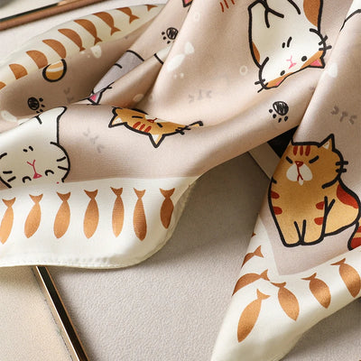 Luxury Cat Square Scarf