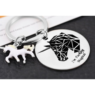 Carved Round White Unicorn Pendant Key Ring - Well Pick Review