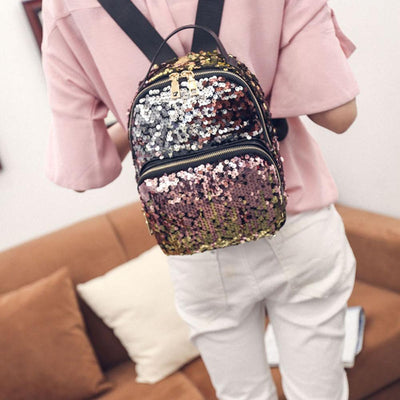 Sequins PU Leather Backpack