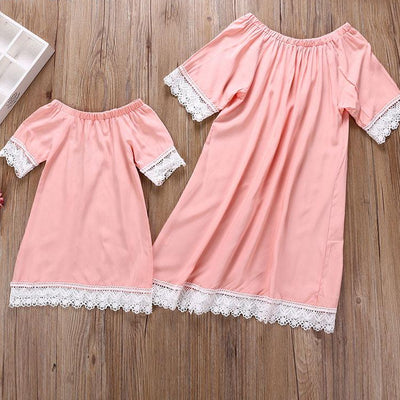 Light Pink Mom & Daughter Matching Dress