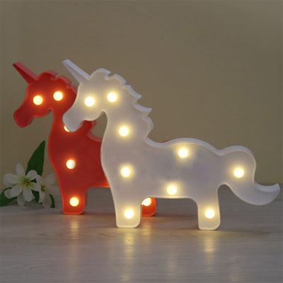 Red/White Unicorn LED Night Lamp
