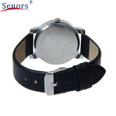 Men's Quartz Dial Glass Leather Watch