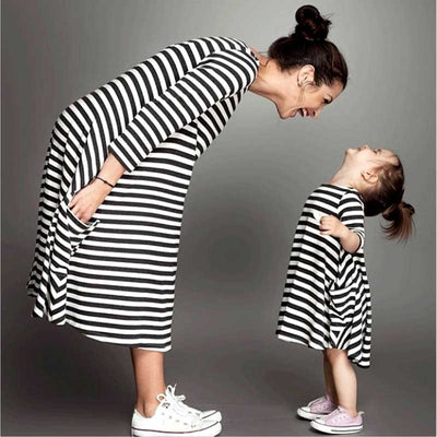 Black/White Striped Mom & Daughter Dress - Well Pick Review