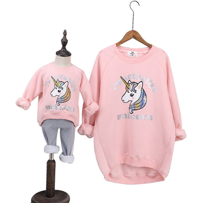 Iridescent Unicorn Mother Daughter Matching Sweater