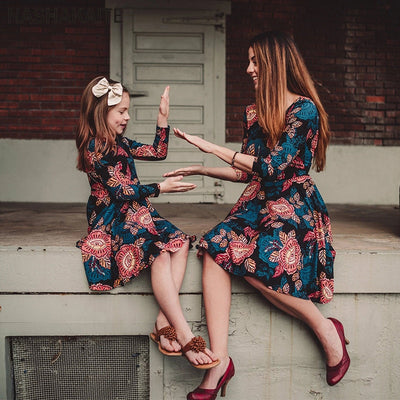 Floral Mom and Daughter Mini Dress
